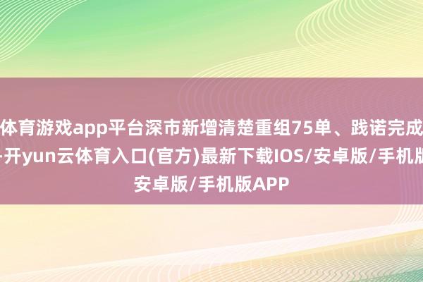 体育游戏app平台深市新增清楚重组75单、践诺完成22单-开yun云体育入口(官方)最新下载IOS/安卓版/手机版APP