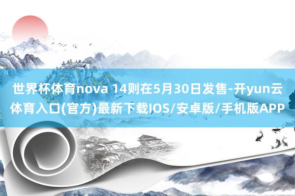世界杯体育nova 14则在5月30日发售-开yun云体育入口(官方)最新下载IOS/安卓版/手机版APP