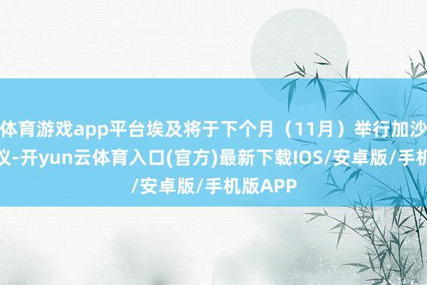 体育游戏app平台埃及将于下个月（11月）举行加沙重建会议-开yun云体育入口(官方)最新下载IOS/安卓版/手机版APP